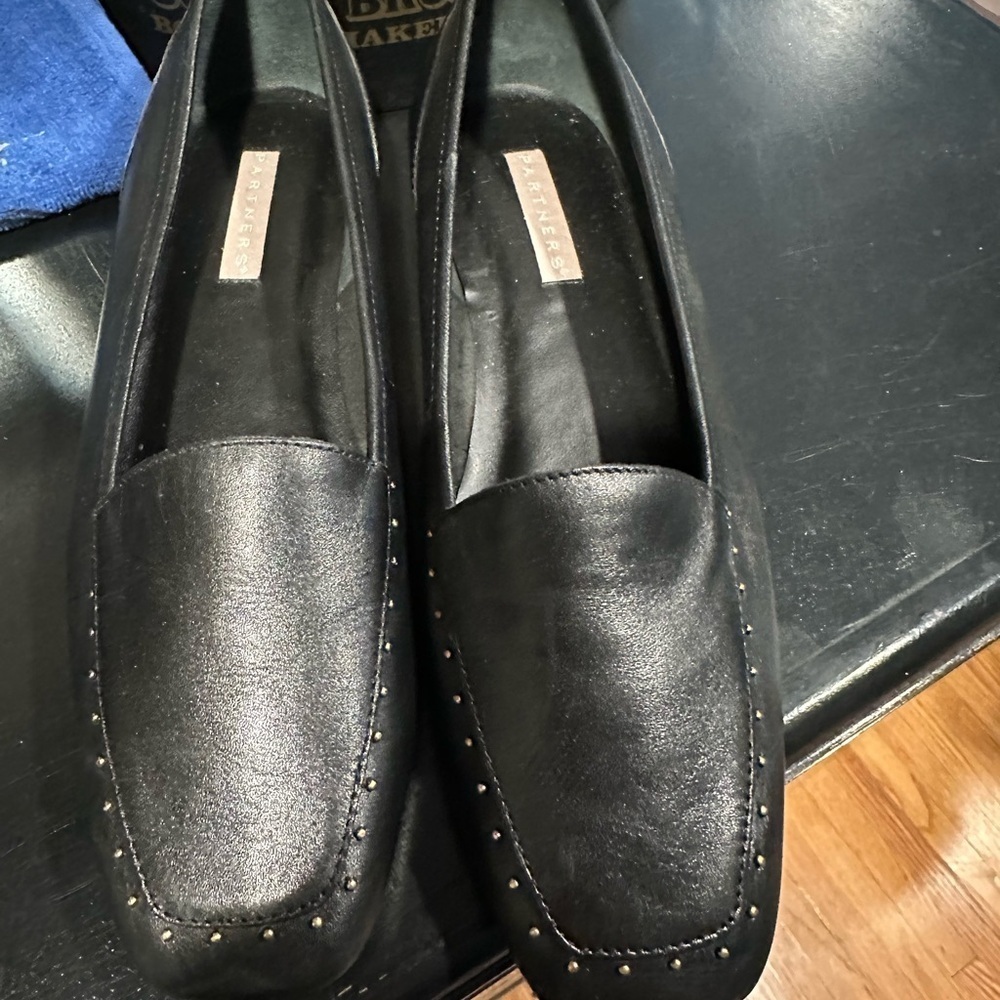Leather Black Studded Loafers for Women size 10 - Picture 2 of 5